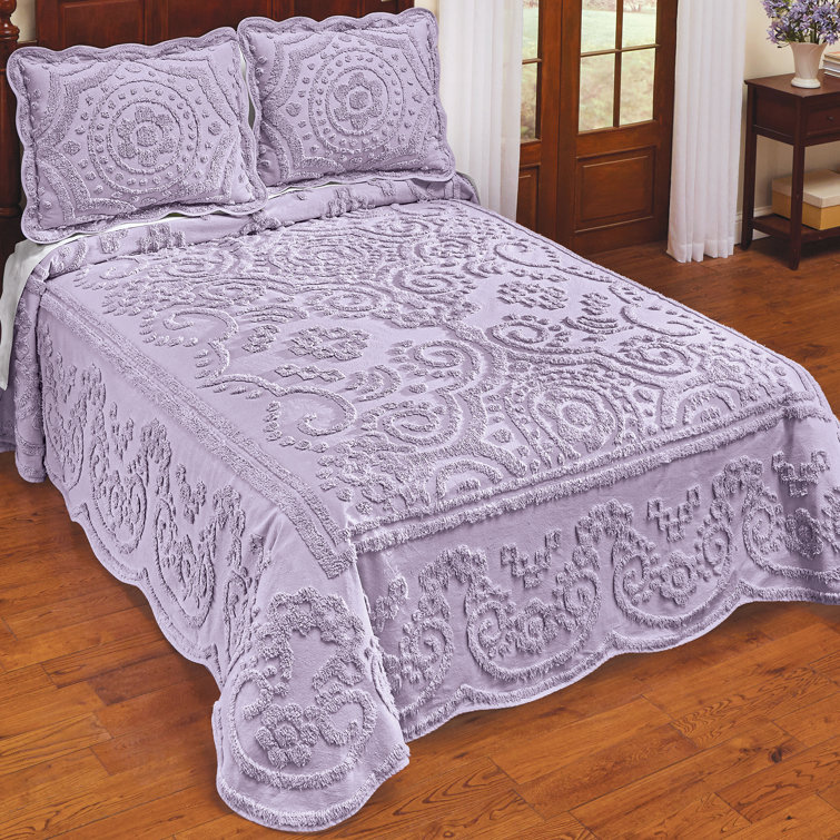 Langley Street Scalloped Chenille Bedspread Wayfair.ca